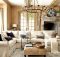 modern living room with beige furniture amd black cushions
