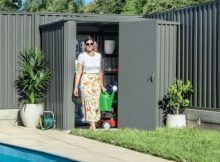 small garden sheds with sliding doors