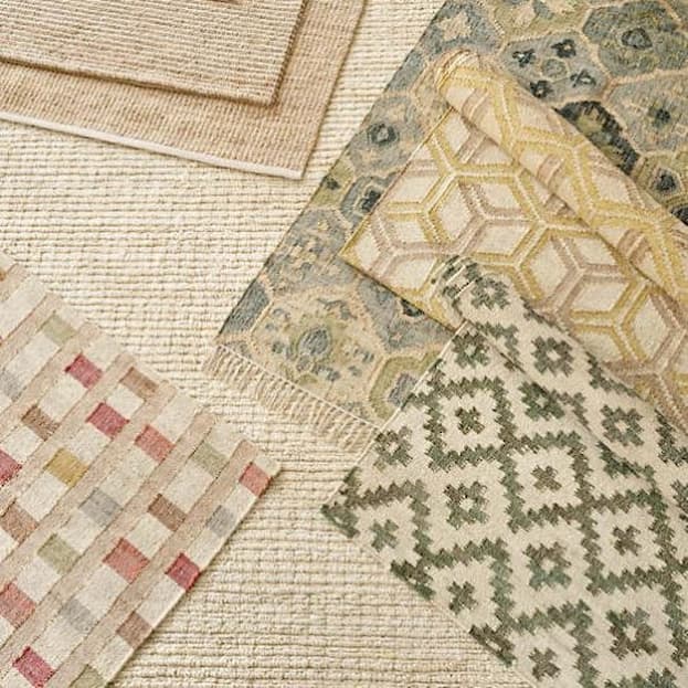 Various types of mosaic woven jute rug