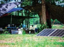 camping with solar equipment